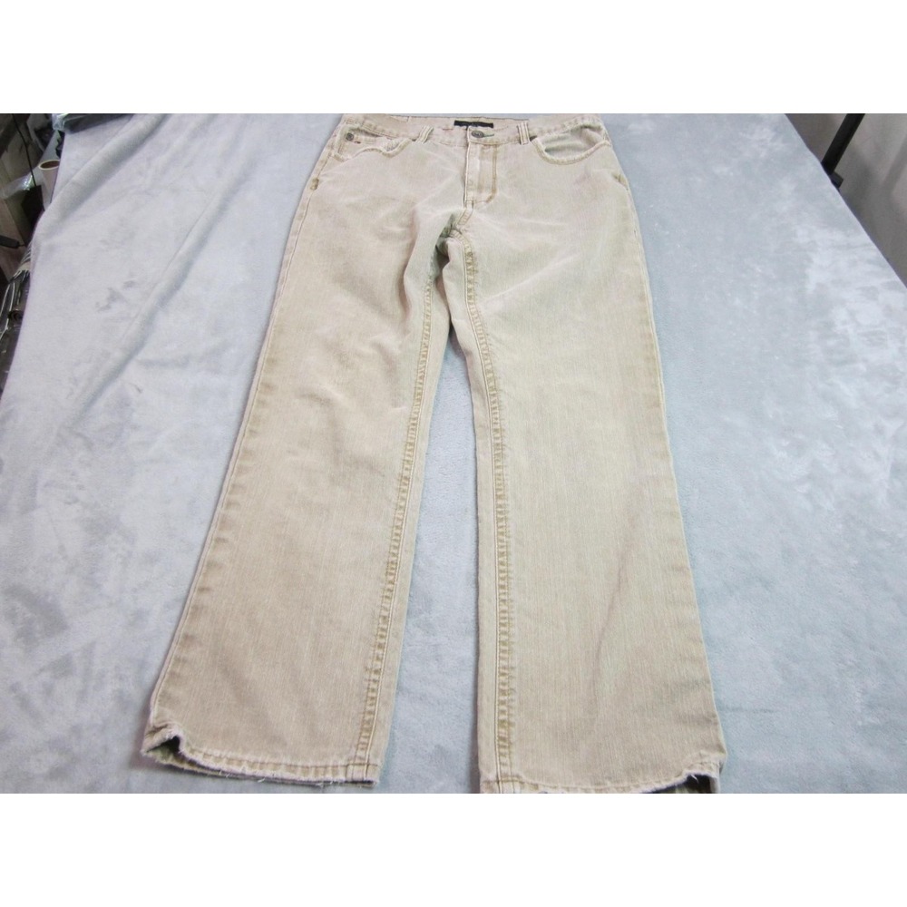 Tommy Hilfiger Jeans Mens 34x31 Beige Light Wash Straight Leg Denim Pants Casual